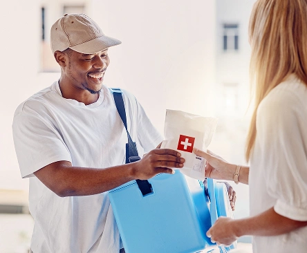 Healthcare professional reviewing care delivery options with a patient